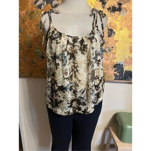 Patterson J Kincaid Originals Adorable Sheer Shoulder Tie Top M￼